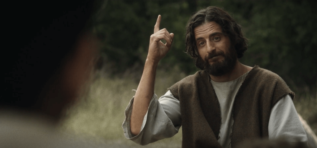 The Chosen PL - Jezus wskazujący na Ojca.